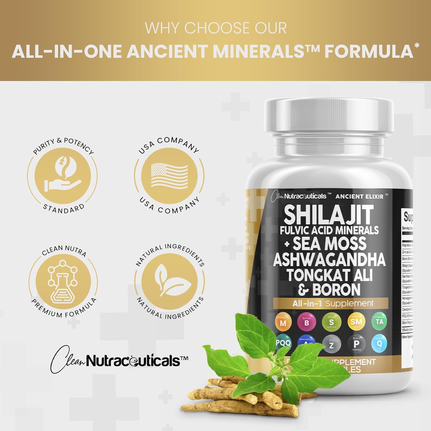 Foto 7 pulgar | Suplemento De 10.000 Mg De Shilajit De Clean Nutraceuticals Con Musgo Marino - Venta Internacional.