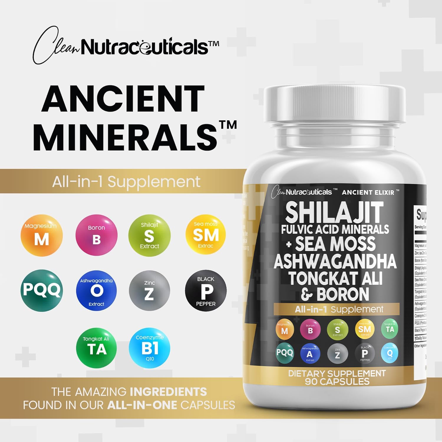 Foto 8 pulgar | Suplemento De 10.000 Mg De Shilajit De Clean Nutraceuticals Con Musgo Marino - Venta Internacional.