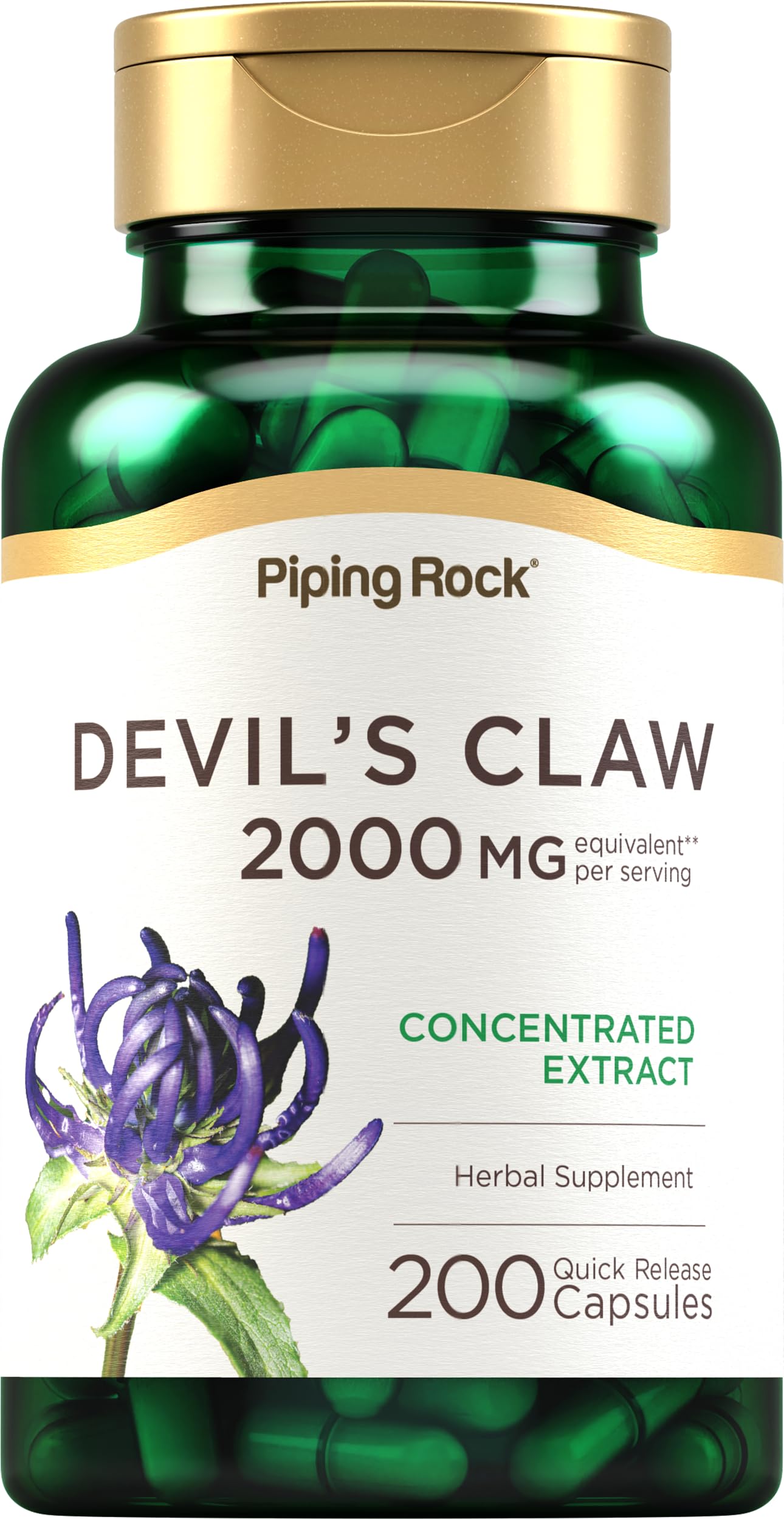 Foto 2 pulgar | Suplemento Piping Rock Devils Claw 2000 Mg 200 Cápsulas - Venta Internacional.