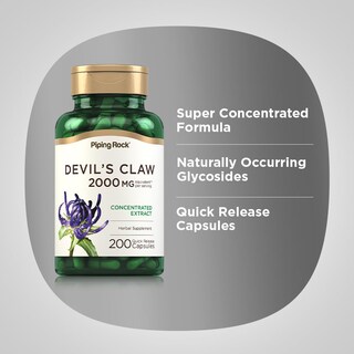 Foto 4 | Suplemento Piping Rock Devils Claw 2000 Mg 200 Cápsulas - Venta Internacional.