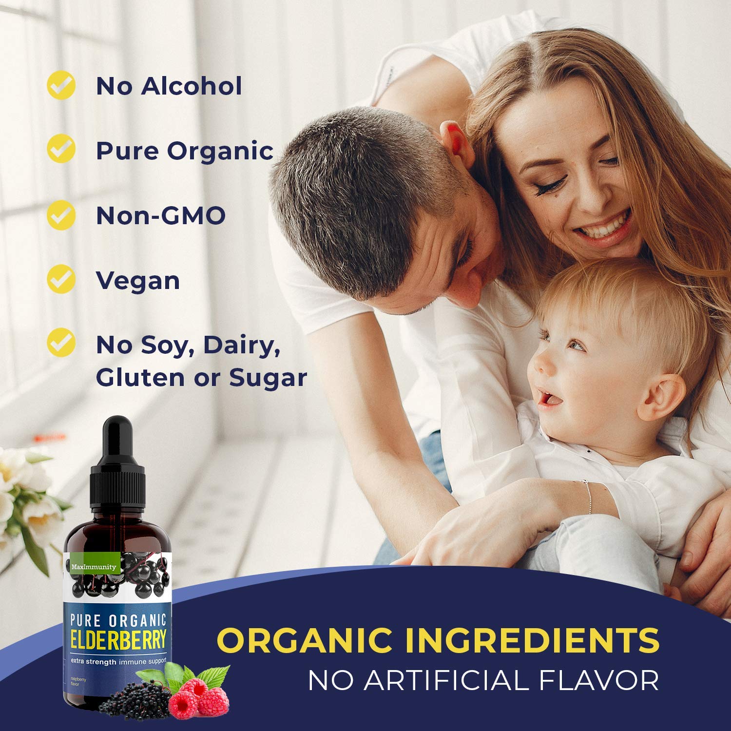 Foto 5 | Sirope De Saúco Maximmunity Organic, Suministro Para 60 Días, 60 Ml X2 - Venta Internacional.