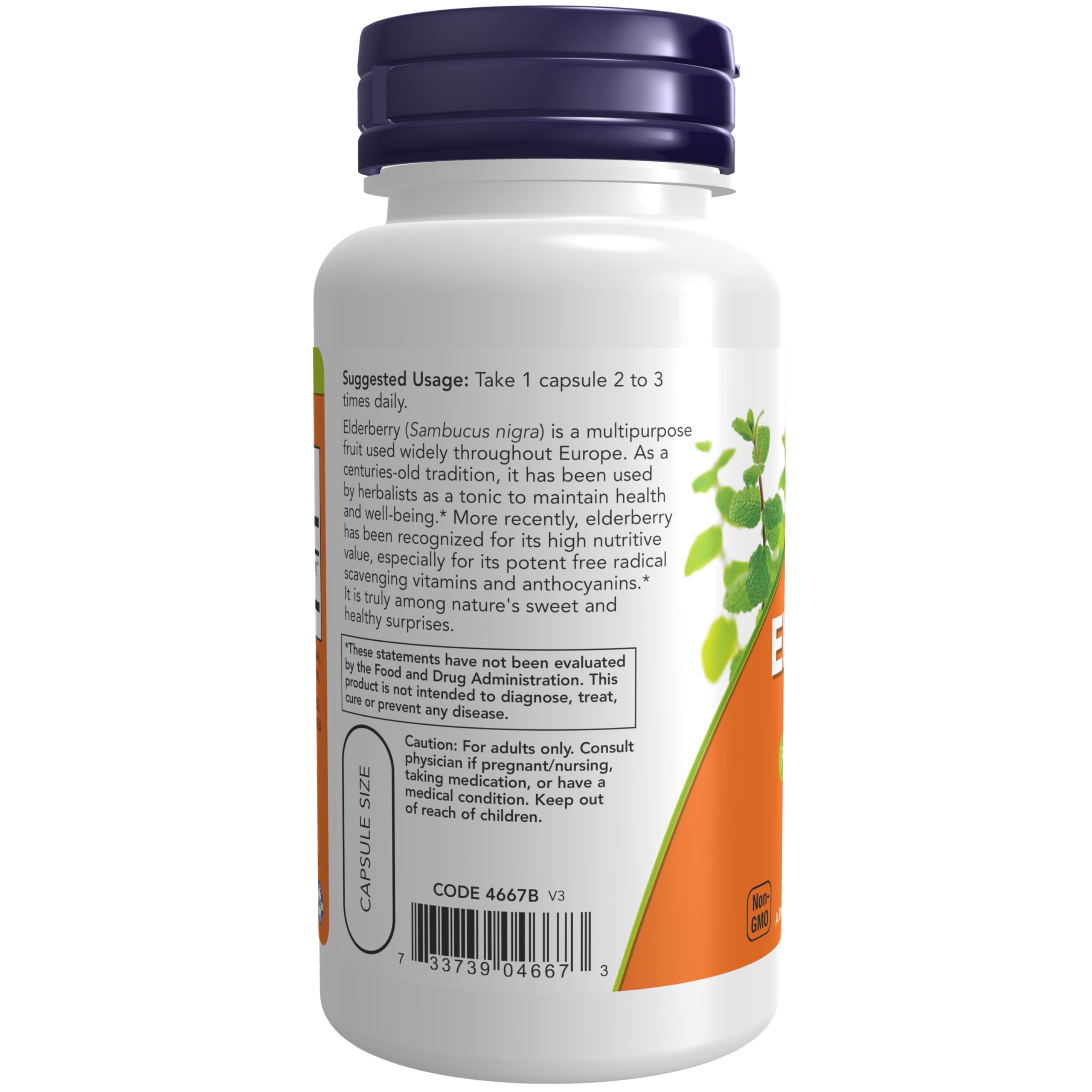 Foto 4 pulgar | Supplement Now Foods Saúco 500 Mg, Concentrado 10:1, 60 Cápsulas - Venta Internacional.