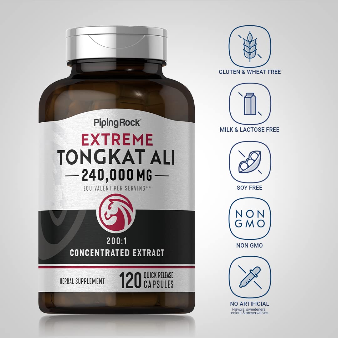 Foto 4 pulgar | Suplemento Piping Rock Tongkat Ali Para Hombres 1200 Mg 120 Cápsulas - Venta Internacional.
