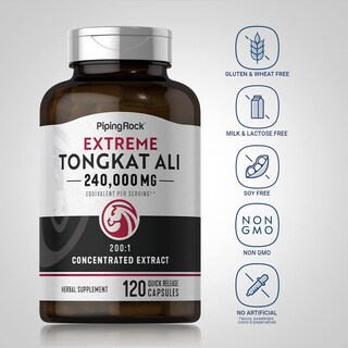 Foto 3 | Suplemento Piping Rock Tongkat Ali Para Hombres 1200 Mg 120 Cápsulas - Venta Internacional.