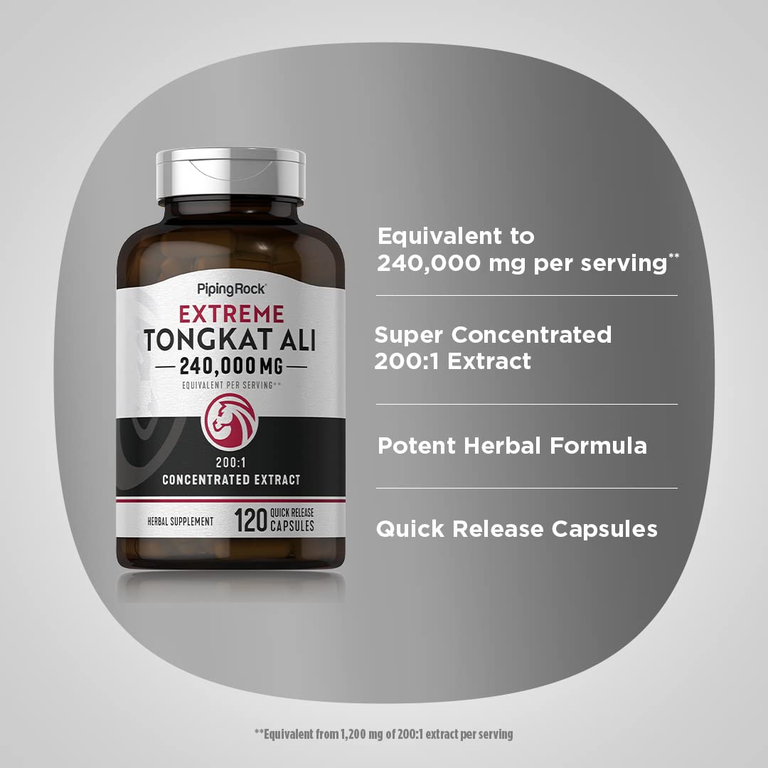 Foto 5 pulgar | Suplemento Piping Rock Tongkat Ali Para Hombres 1200 Mg 120 Cápsulas - Venta Internacional.