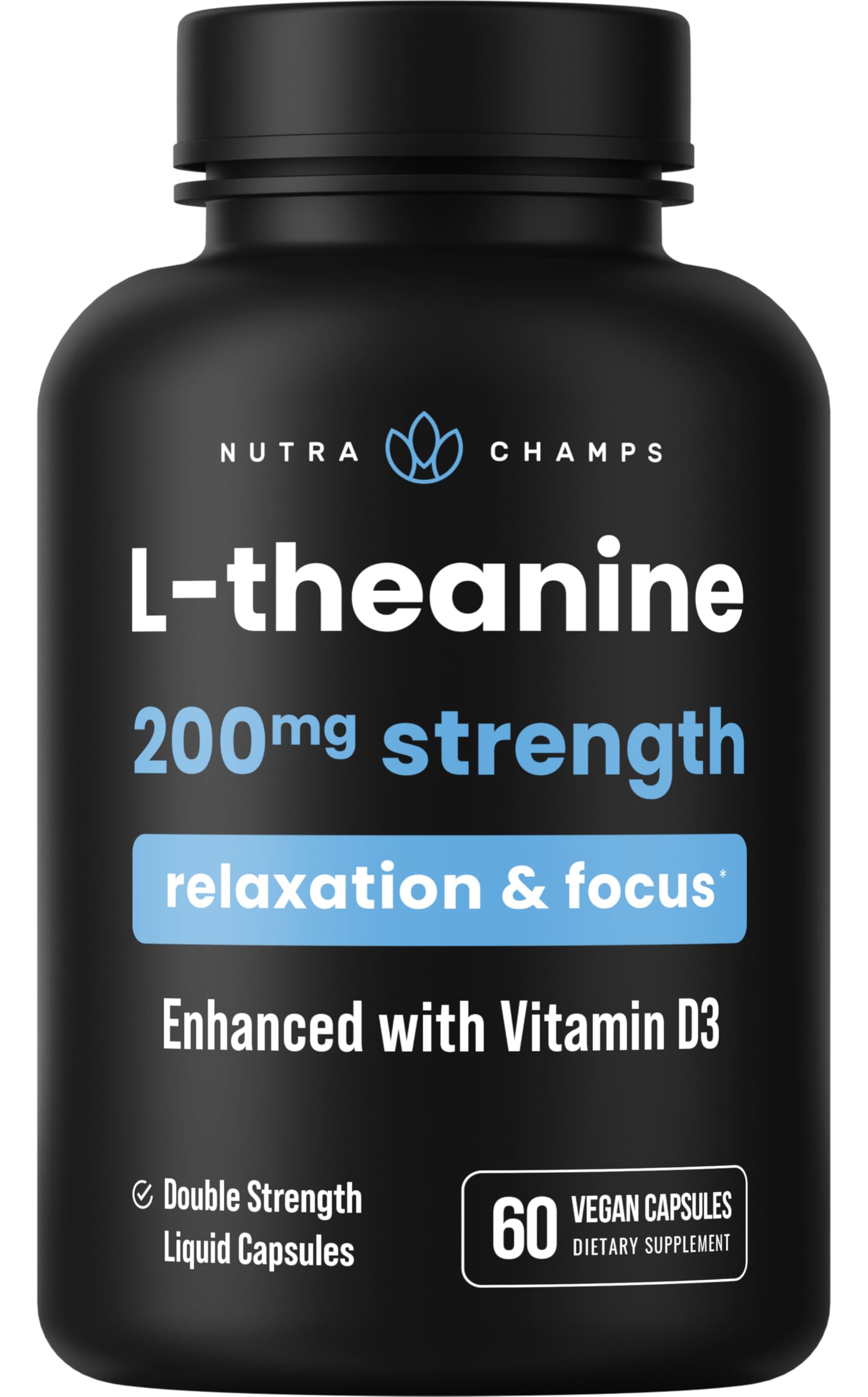 Suplemento Nutrachamps L-teanina 200 Mg Con Vitamina D3 60 Cápsulas - Venta Internacional.