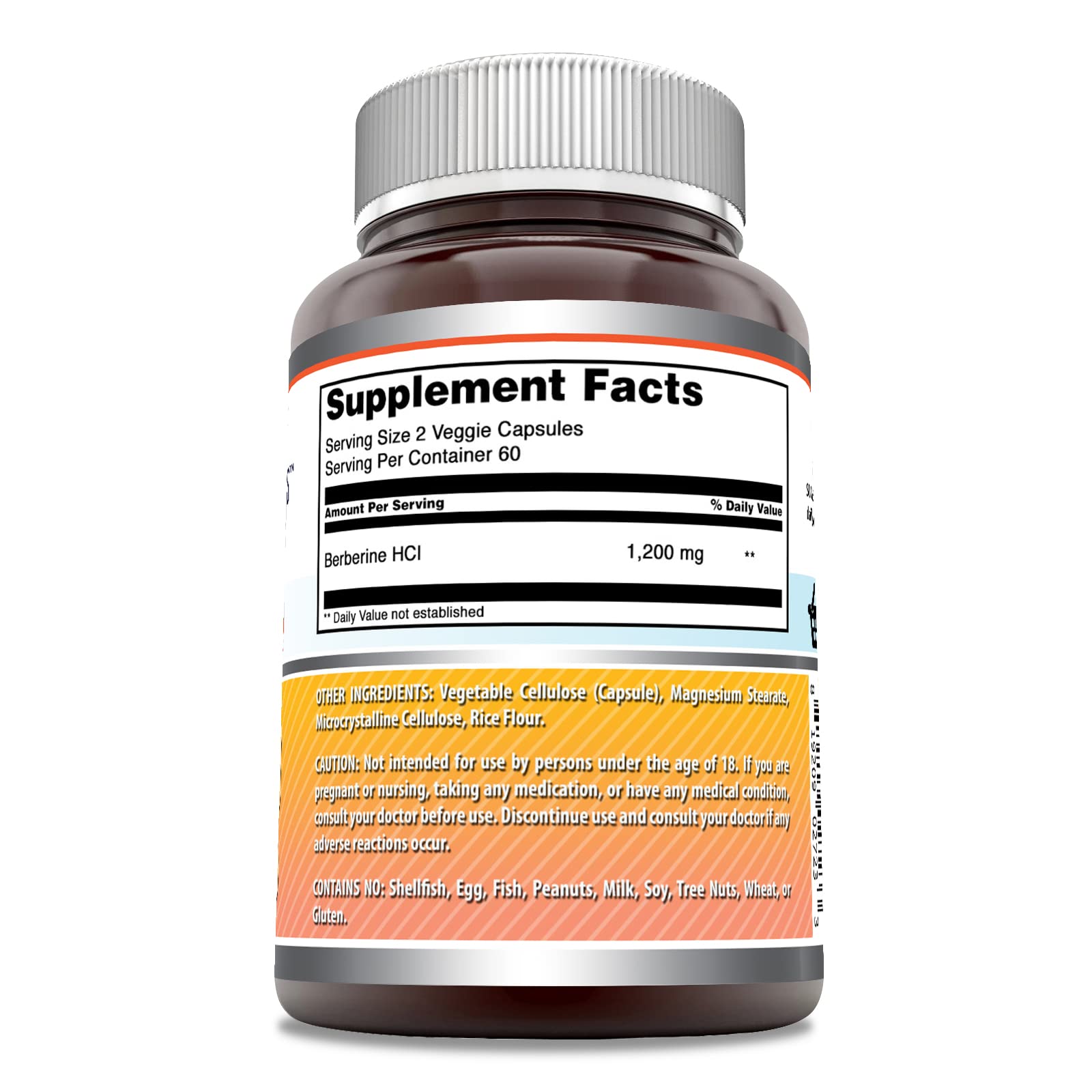 Foto 3 pulgar | Suplemento Amazing Formulas Berberine 1200 Mg 120 Cápsulas - Venta Internacional.