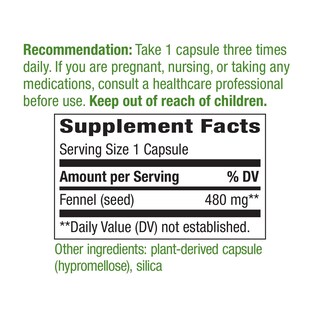 Foto 2 | Suplemento Nature's Way Para Ayudar A La Digestión Con Semillas De Hinojo, 100 Cápsulas - Venta Internacional.