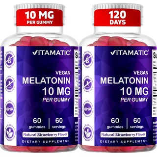 Foto 1 | Suplemento Vitamático: Gomitas De Melatonina, 10 Mg, Paquete De 2, 120 Veganas - Venta Internacional.