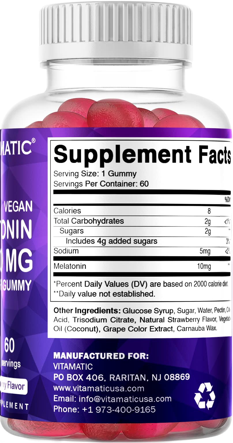 Foto 7 pulgar | Suplemento Vitamático: Gomitas De Melatonina, 10 Mg, Paquete De 2, 120 Veganas - Venta Internacional.