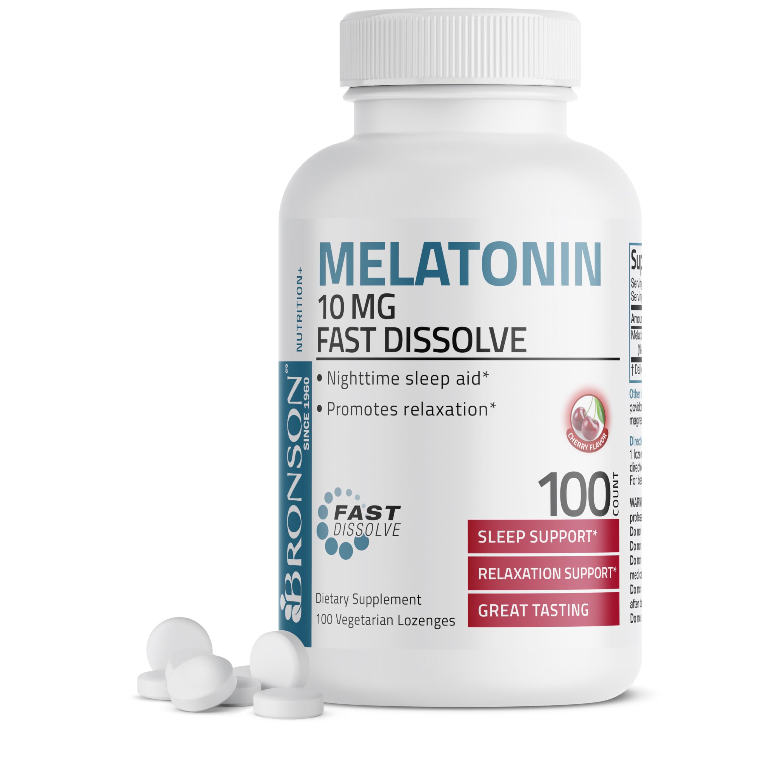 Foto 1 | Suplemento Bronson Melatonin 10 Mg De Disolución Rápida 100 Comprimidos - Venta Internacional.
