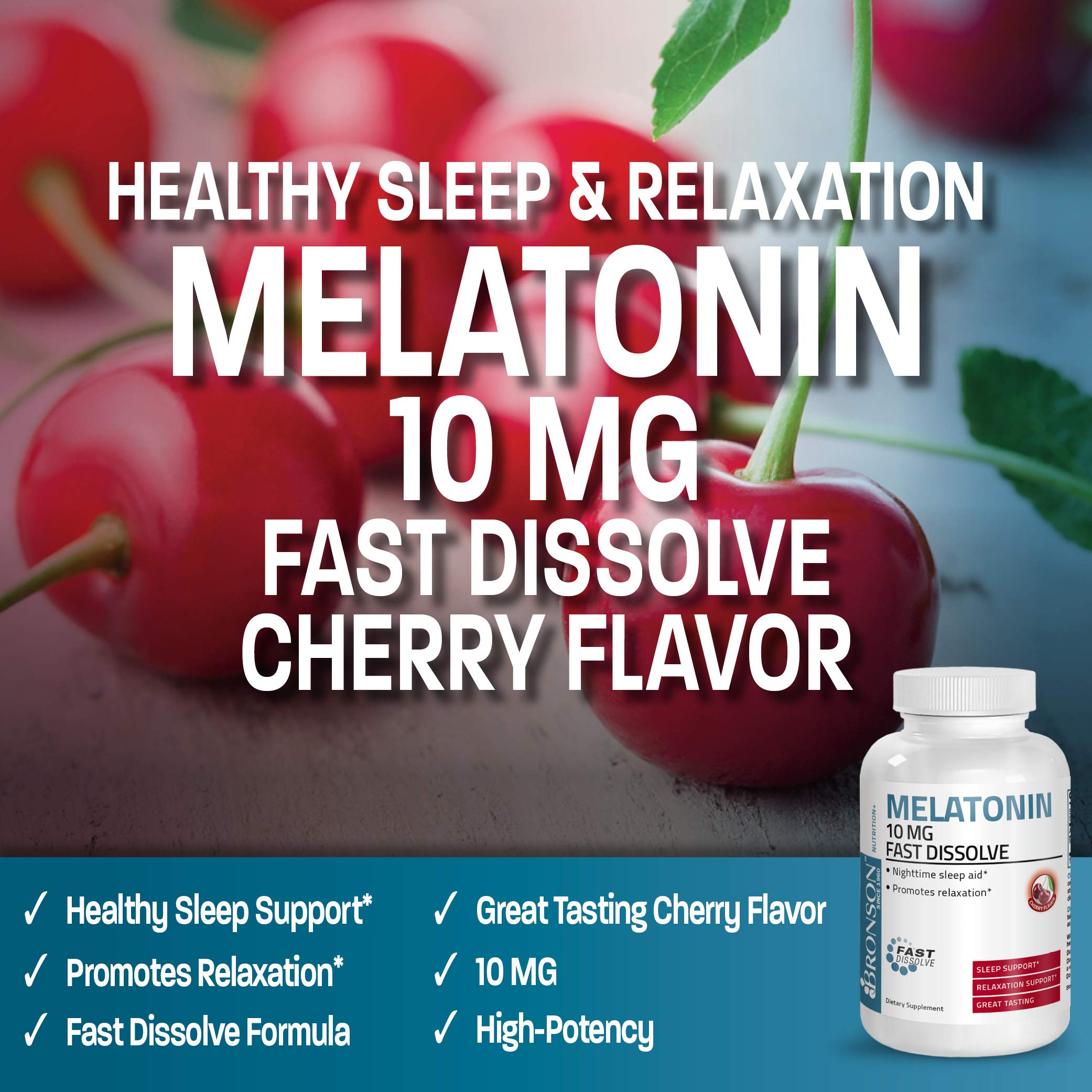 Foto 4 pulgar | Suplemento Bronson Melatonin 10 Mg De Disolución Rápida 100 Comprimidos - Venta Internacional.