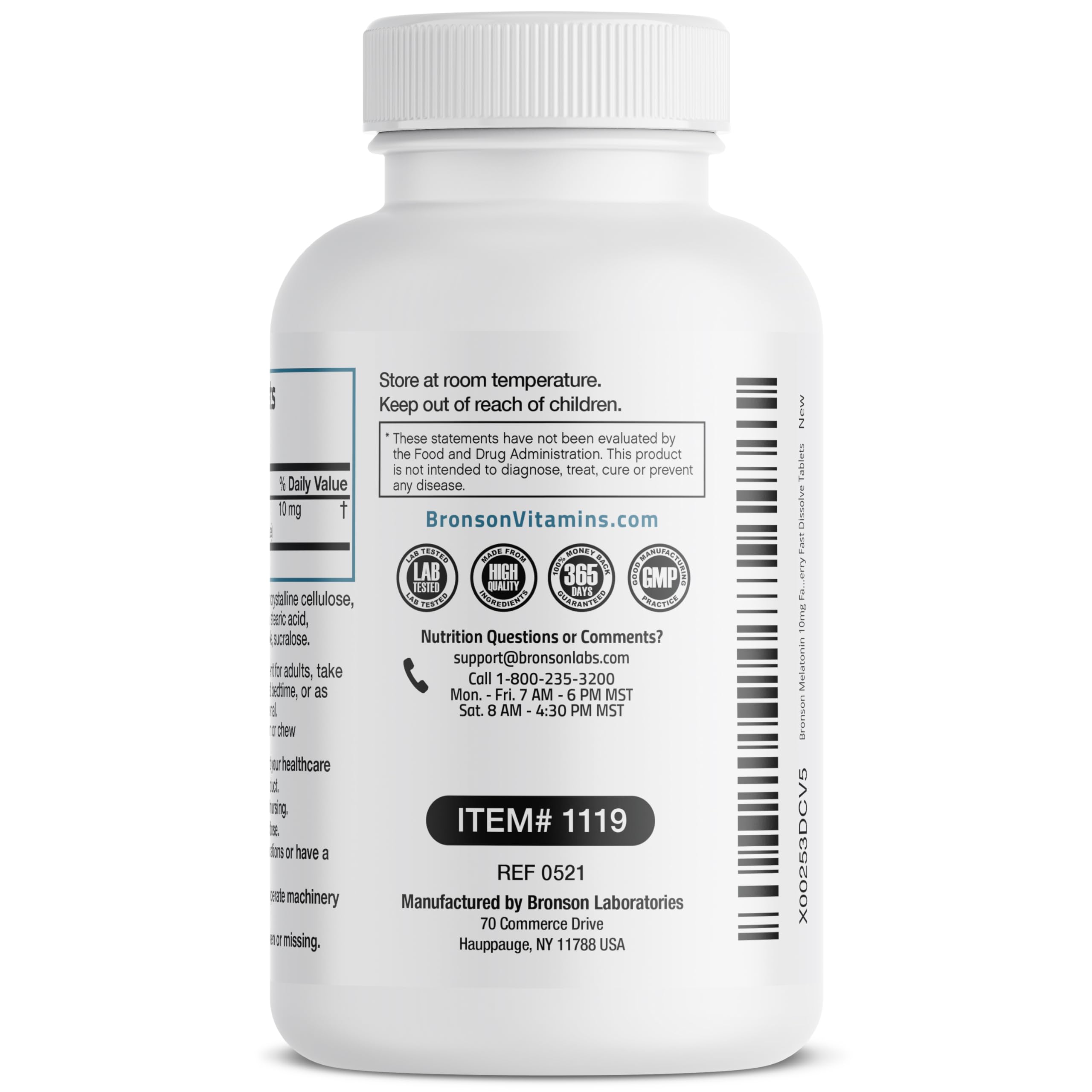 Foto 7 | Suplemento Bronson Melatonin 10 Mg De Disolución Rápida 100 Comprimidos - Venta Internacional.