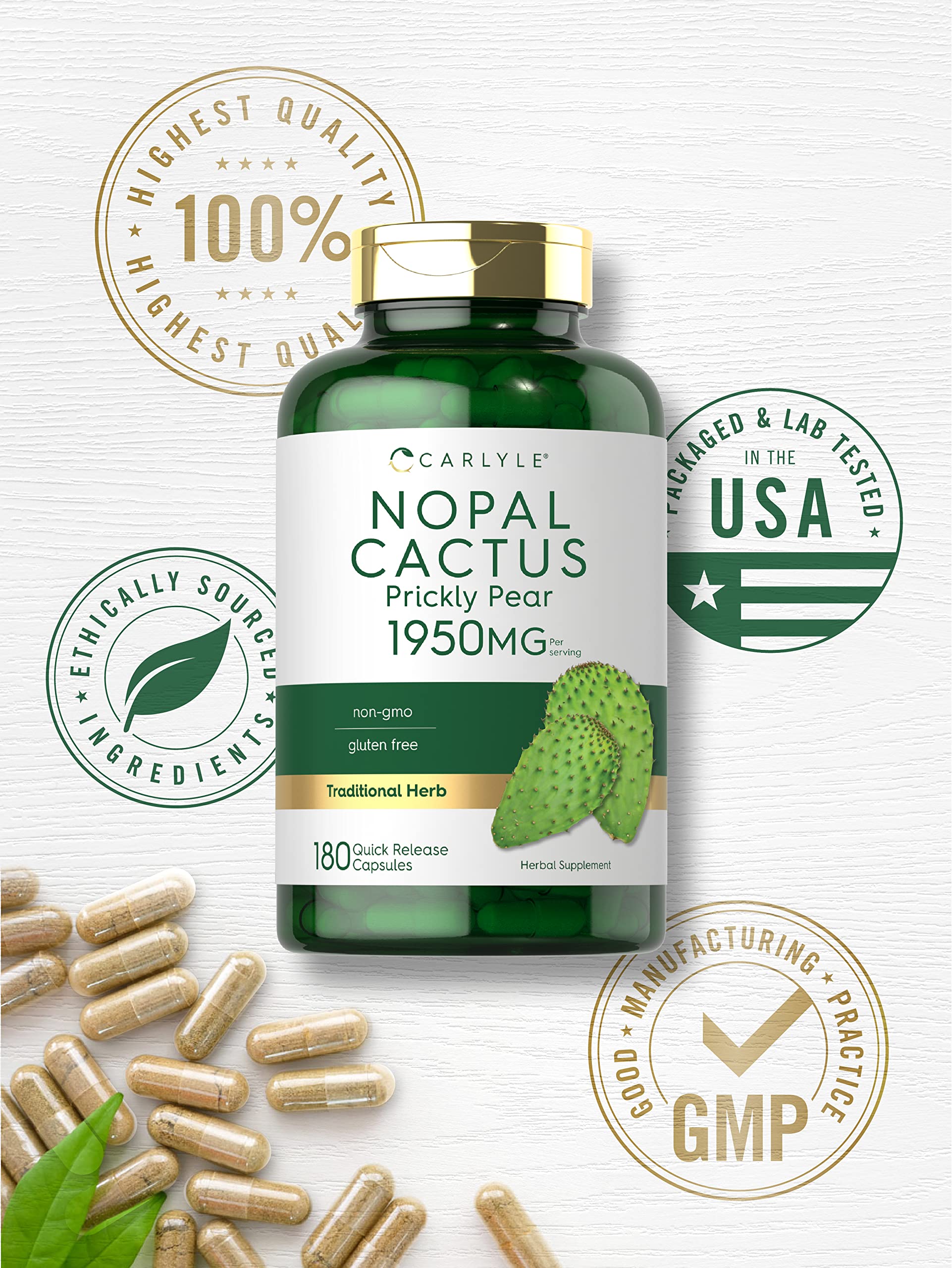 Foto 5 | Suplemento Carlyle Prickly Pear 1950 Mg 180 Cápsulas - Venta Internacional.