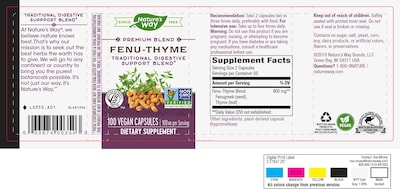 Foto 3 | Suplemento Nature's Way, Feno-tomillo, Apoyo Digestivo, 100 Cápsulas - Venta Internacional.