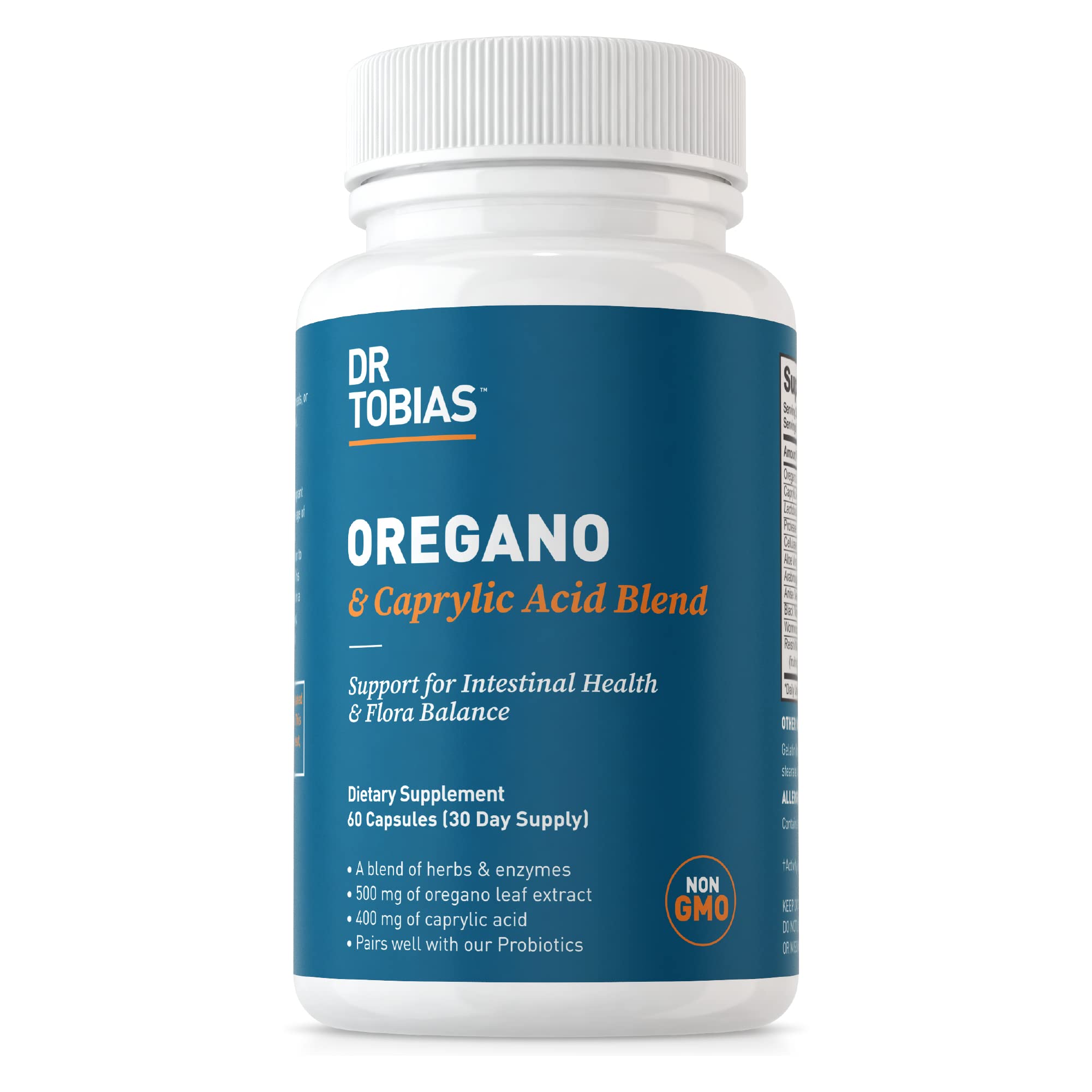 Foto 1 | Complejo Gut Flora Balance Dr. Tobias, Orégano Y Ácido Caprílico - Venta Internacional.