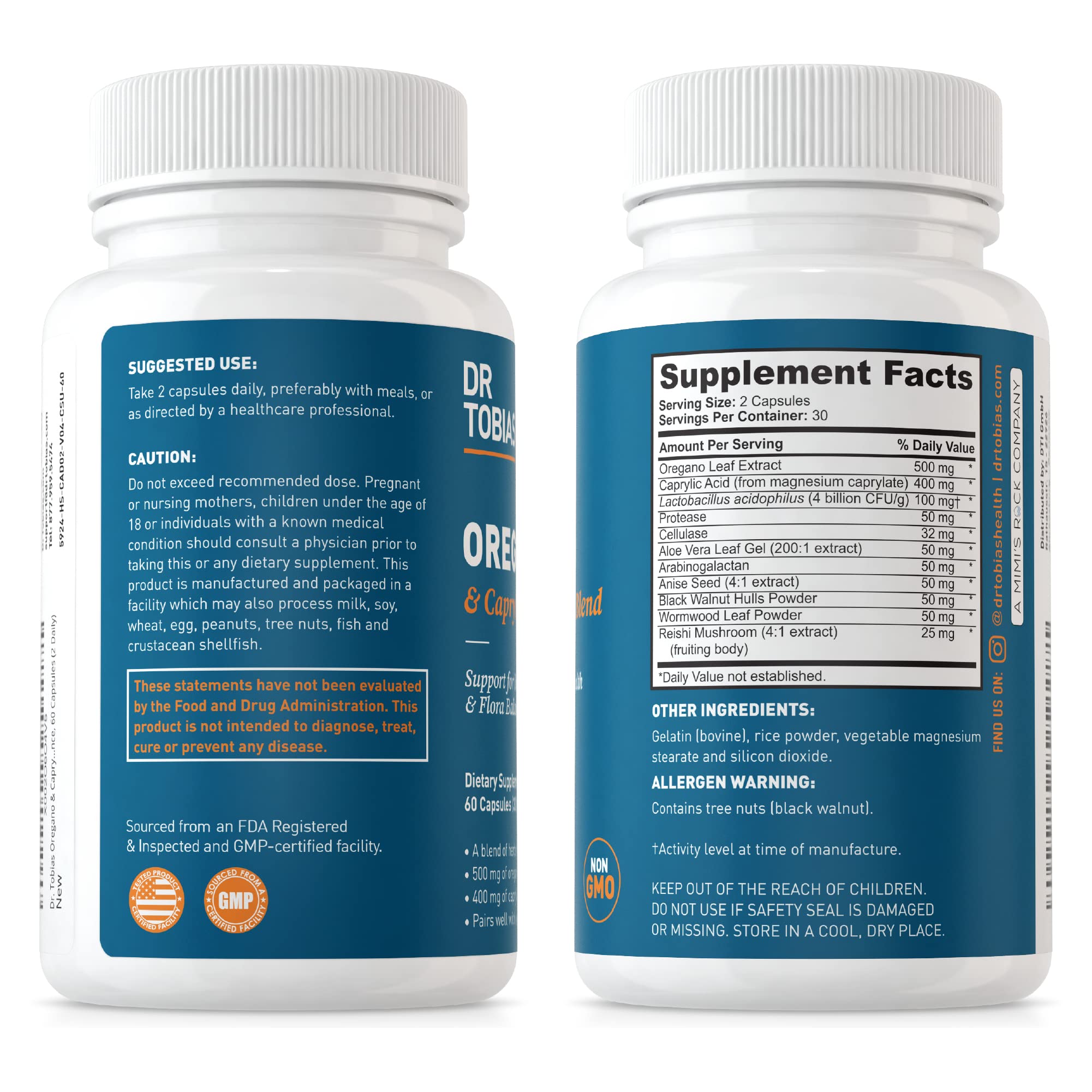 Foto 6 | Complejo Gut Flora Balance Dr. Tobias, Orégano Y Ácido Caprílico - Venta Internacional.