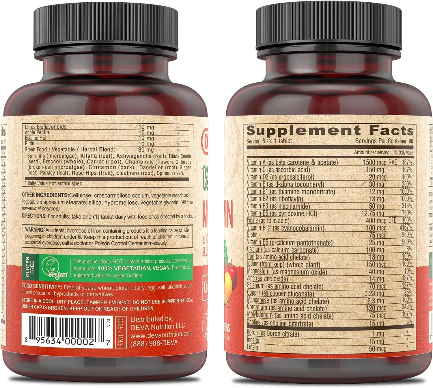 Foto 3 pulgar | Suplemento Multivitamínico Y Mineral Vegano Deva 90 Comprimidos X2 - Venta Internacional.