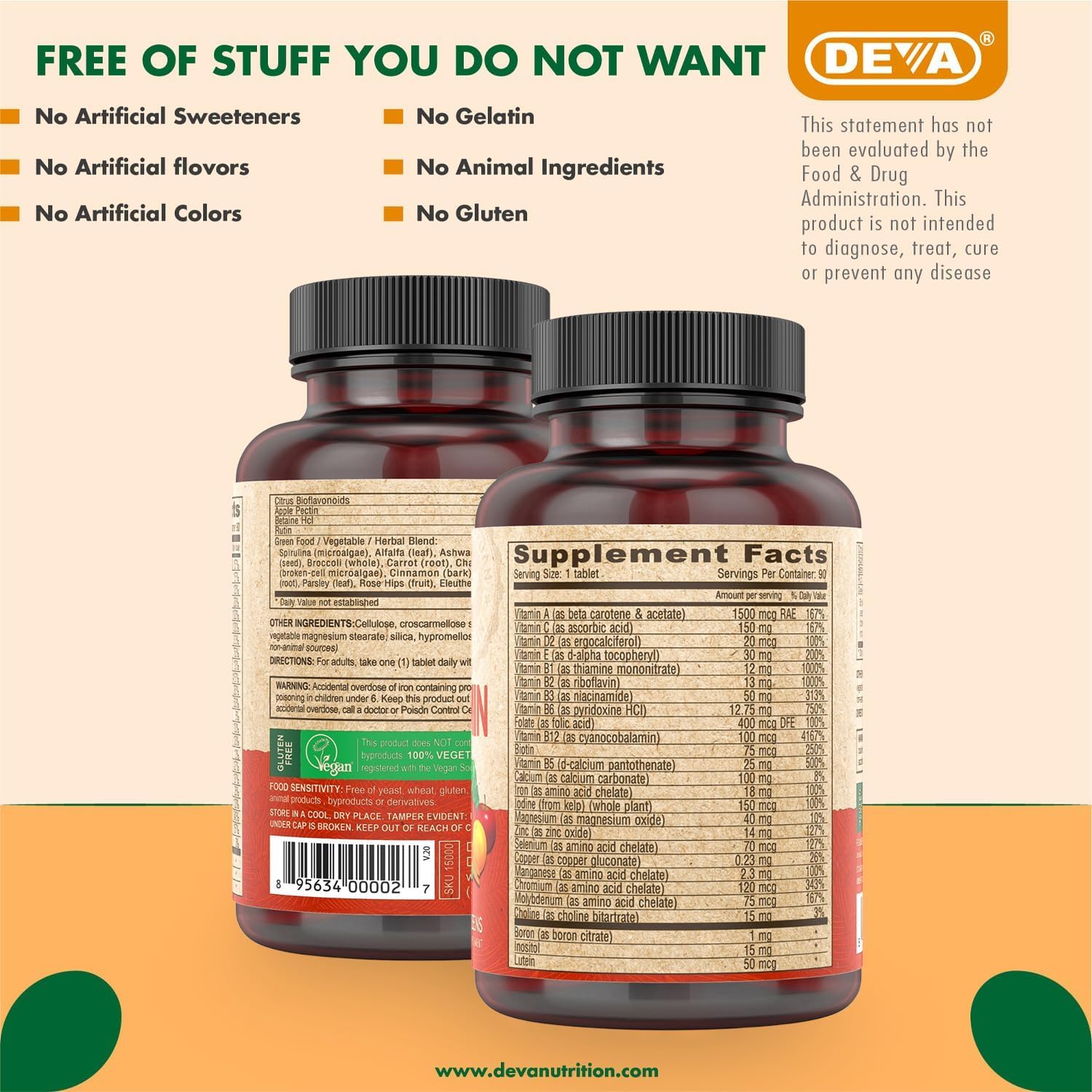 Foto 7 pulgar | Suplemento Multivitamínico Y Mineral Vegano Deva 90 Comprimidos X2 - Venta Internacional.