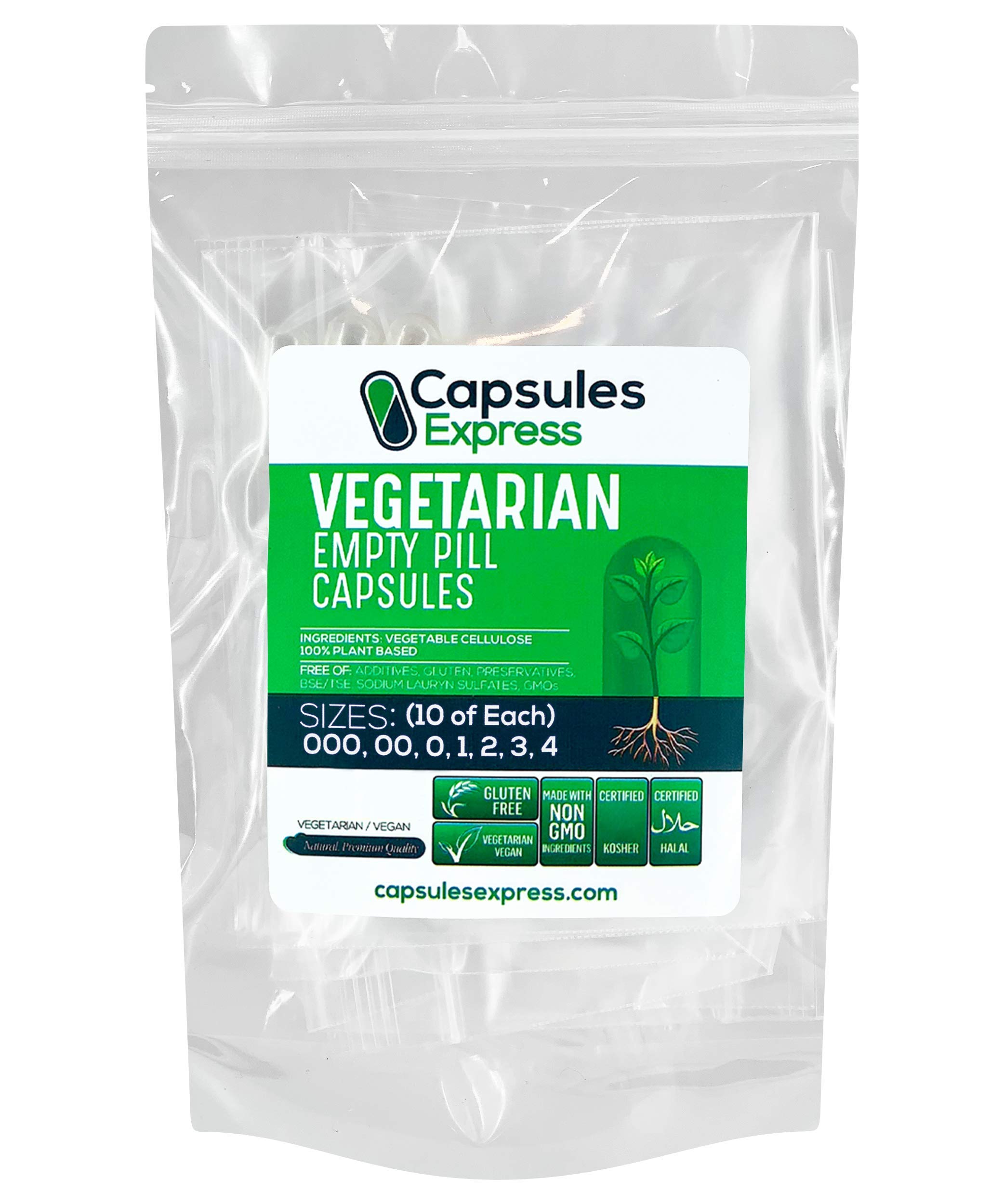 Cápsulas Vacías Xprs Nutra Clear, Paquete De 10 Muestras De Cada Tamaño - Venta Internacional.