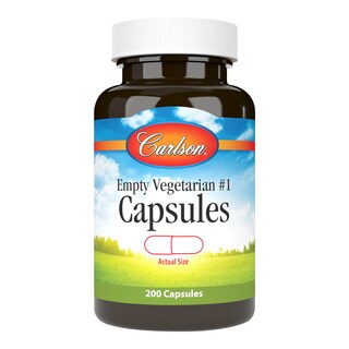 Foto 1 | Cápsulas Vegetarianas Vacías Carlson #1, Tamaño Mediano Y Pequeño, 200 - Venta Internacional.