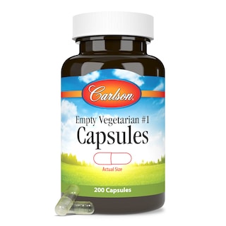 Foto 5 | Cápsulas Vegetarianas Vacías Carlson #1, Tamaño Mediano Y Pequeño, 200 - Venta Internacional.
