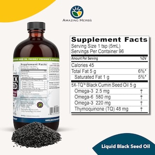 Foto 2 | Aceite De Semillas Negras Amazing Herbs Premium Prensado En Frío 473 Ml - Venta Internacional.