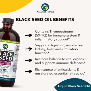 Foto 4 | Aceite De Semillas Negras Amazing Herbs Premium Prensado En Frío 473 Ml - Venta Internacional.