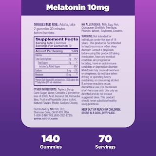 Foto 6 | Gomitas De Melatonina Natrol De 10 Mg Para Adultos, 140 Unidades - Venta Internacional.