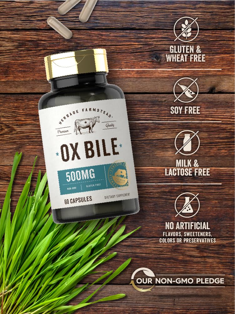 Foto 5 pulgar | Suplemento Carlyle Ox Bile 500 Mg 60 Cápsulas De Enzima Digestiva - Venta Internacional.