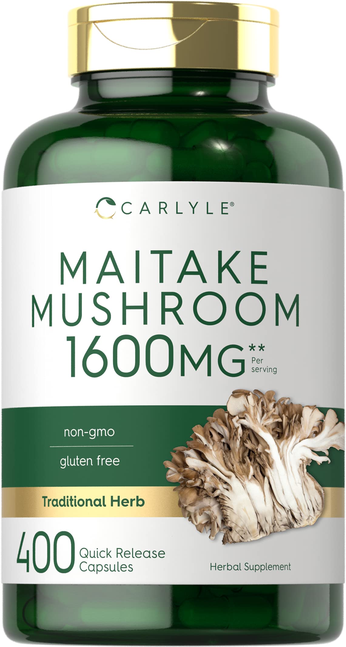 Suplemento Carlyle Maitake, Cápsulas De Hongos, 1600 Mg, 400 Unidades - Venta Internacional.