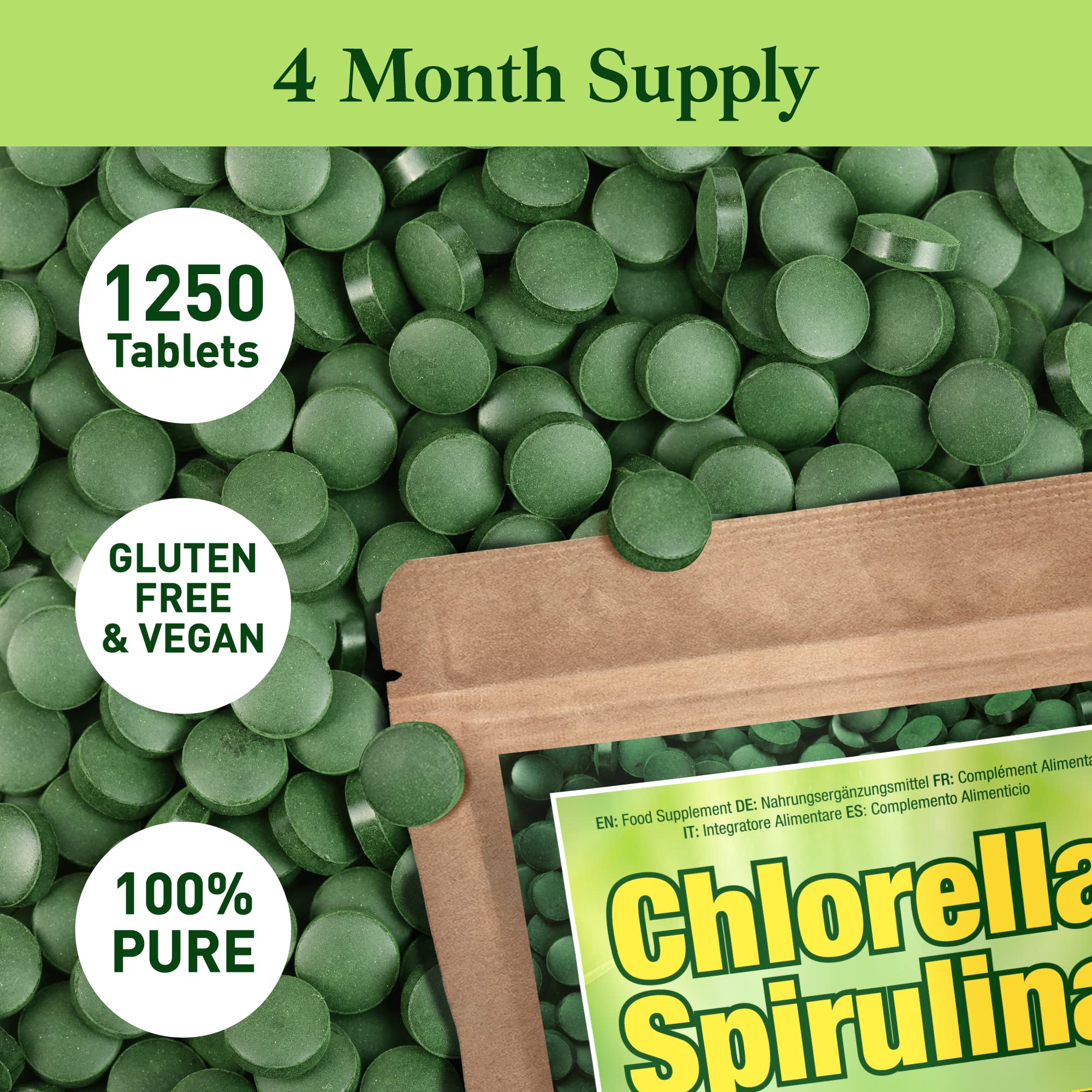 Foto 5 pulgar | Suplemento Good Natured Premium Clorella Spirulina 1,250 Ta - Venta Internacional.