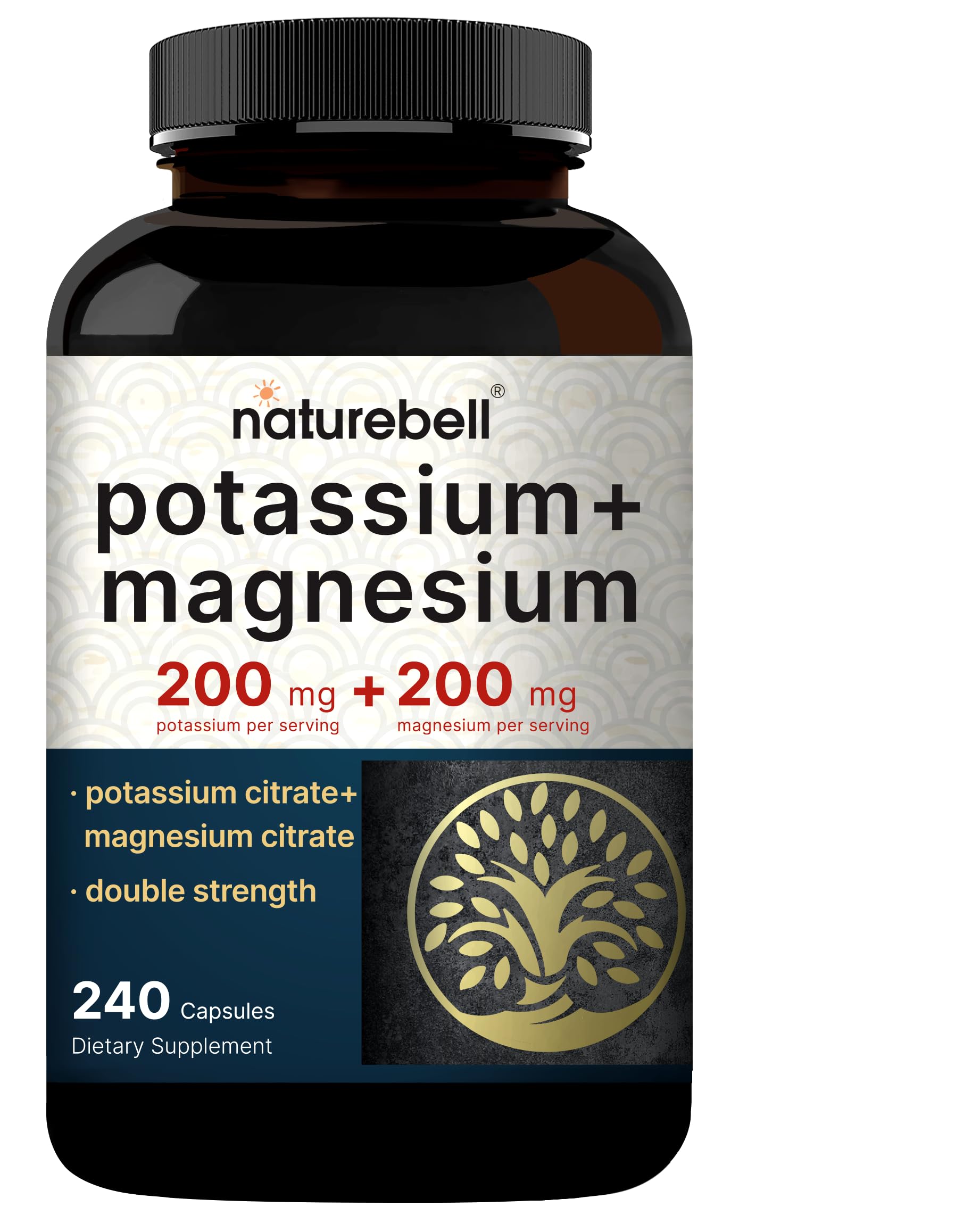 Foto 2 pulgar | Suplemento Naturebell Potasio 200 Mg + Magnesio 200 Mg 240 Cápsulas - Venta Internacional.