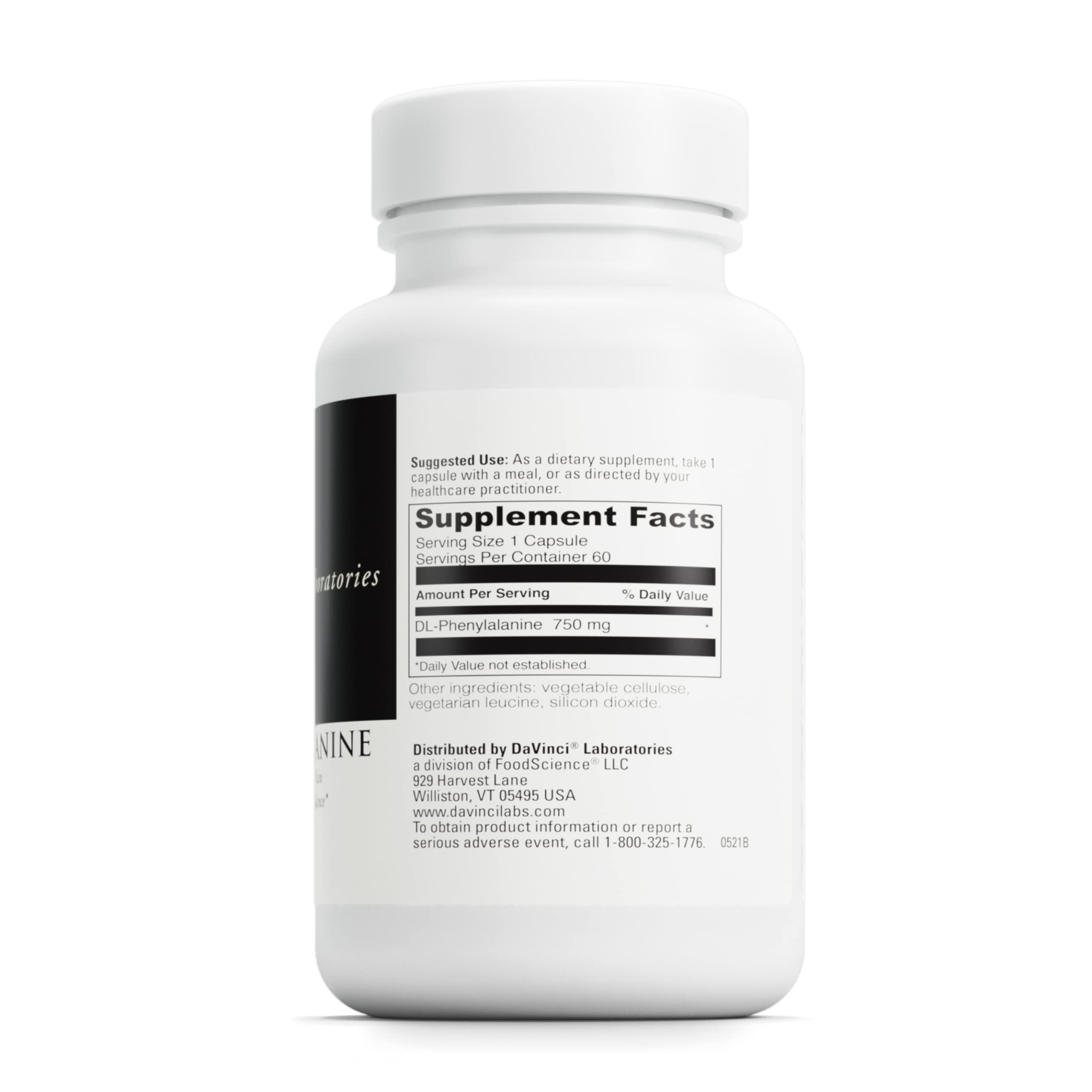 Foto 3 pulgar | Suplemento Davinci Labs Dl-fenilalanina 750 Mg 60 Cápsulas - Venta Internacional.