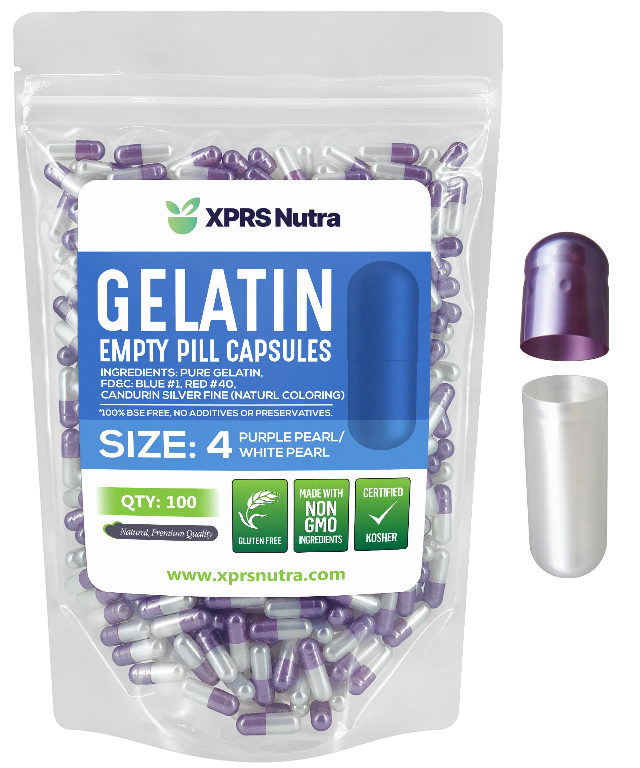 Foto 2 pulgar | Cápsulas De Gelatina Vacías Xprs Nutra, Tamaño 4, 100 Unidades - Venta Internacional.