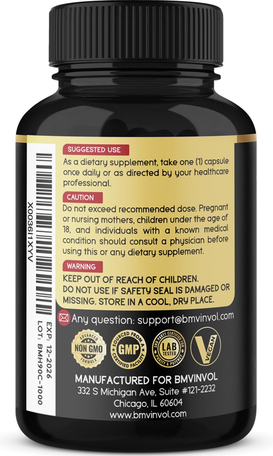 Foto 4 pulgar | Suplemento Bmvinvol Horny Goat Weed Con Maca Y Ginseng, 90 Cápsulas - Venta Internacional.