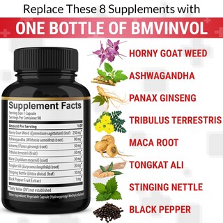 Foto 4 | Suplemento Bmvinvol Horny Goat Weed Con Maca Y Ginseng, 90 Cápsulas - Venta Internacional.