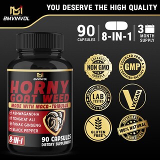 Foto 7 | Suplemento Bmvinvol Horny Goat Weed Con Maca Y Ginseng, 90 Cápsulas - Venta Internacional.