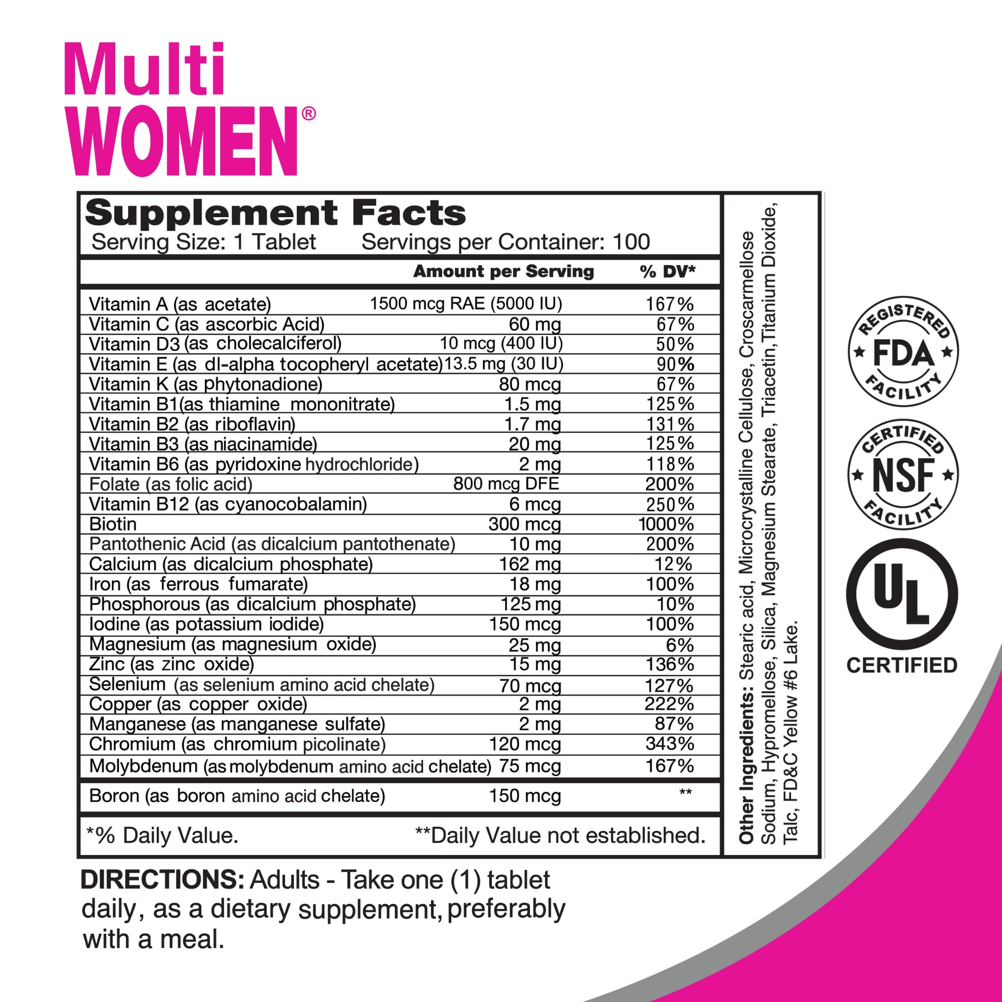 Foto 3 pulgar | Suplemento Alfa Vitamins Multi Women Vitamins 100 Comprimidos - Venta Internacional.