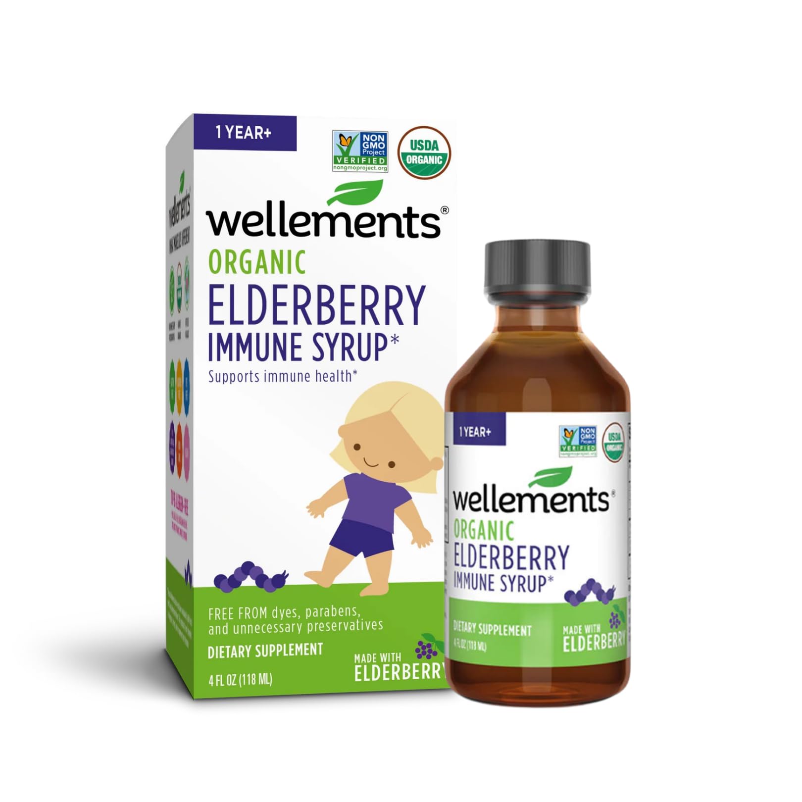 Foto 1 | Syrup Wellements Organic Children's Elderberry Immune 120 Ml - Venta Internacional.