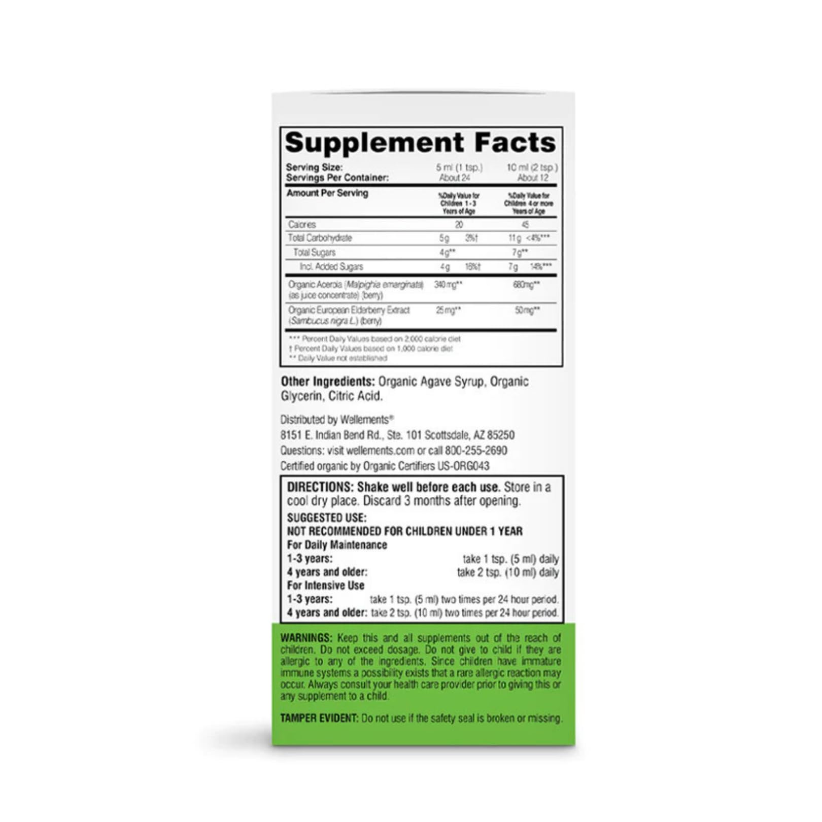 Foto 3 pulgar | Syrup Wellements Organic Children's Elderberry Immune 120 Ml - Venta Internacional.