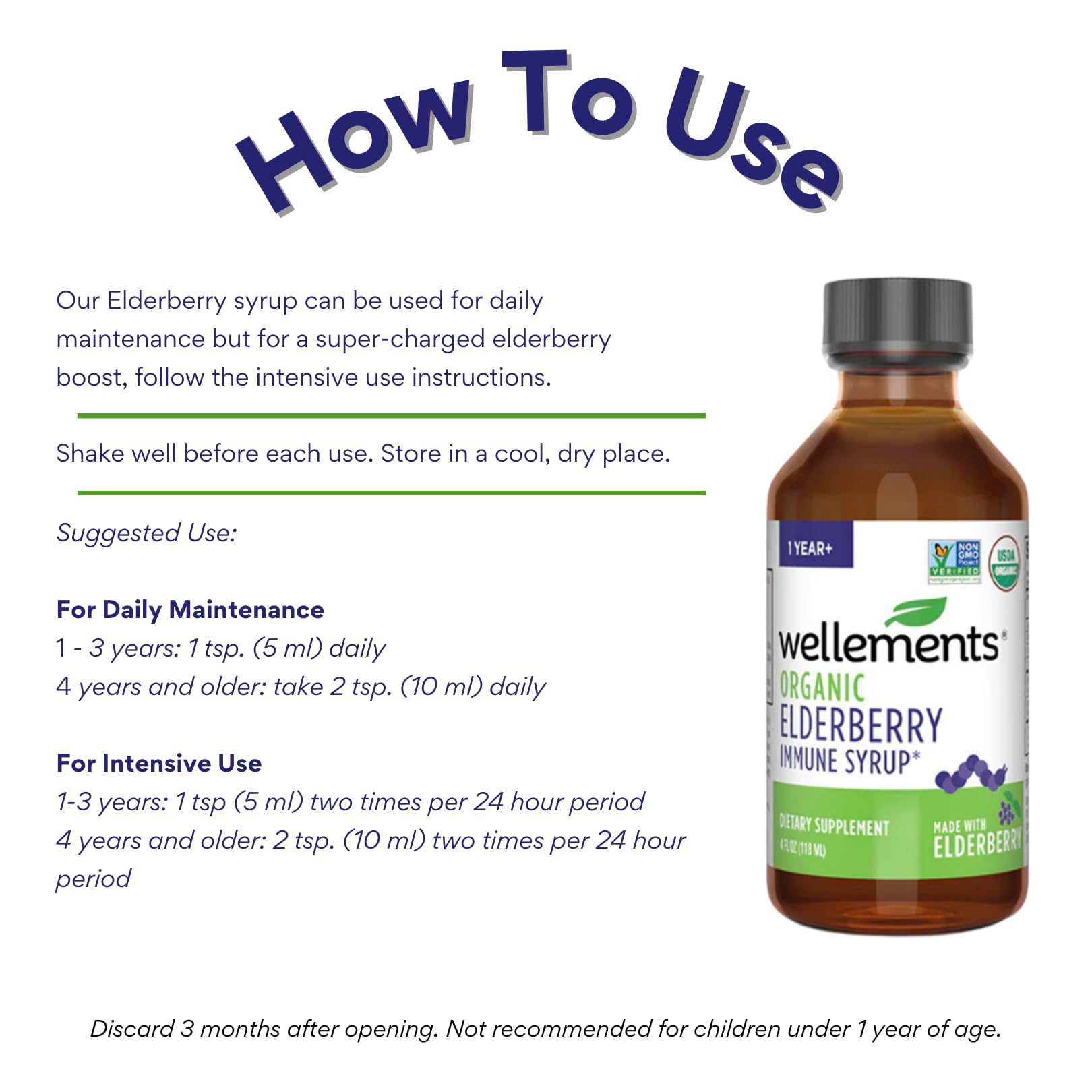Foto 4 | Syrup Wellements Organic Children's Elderberry Immune 120 Ml - Venta Internacional.