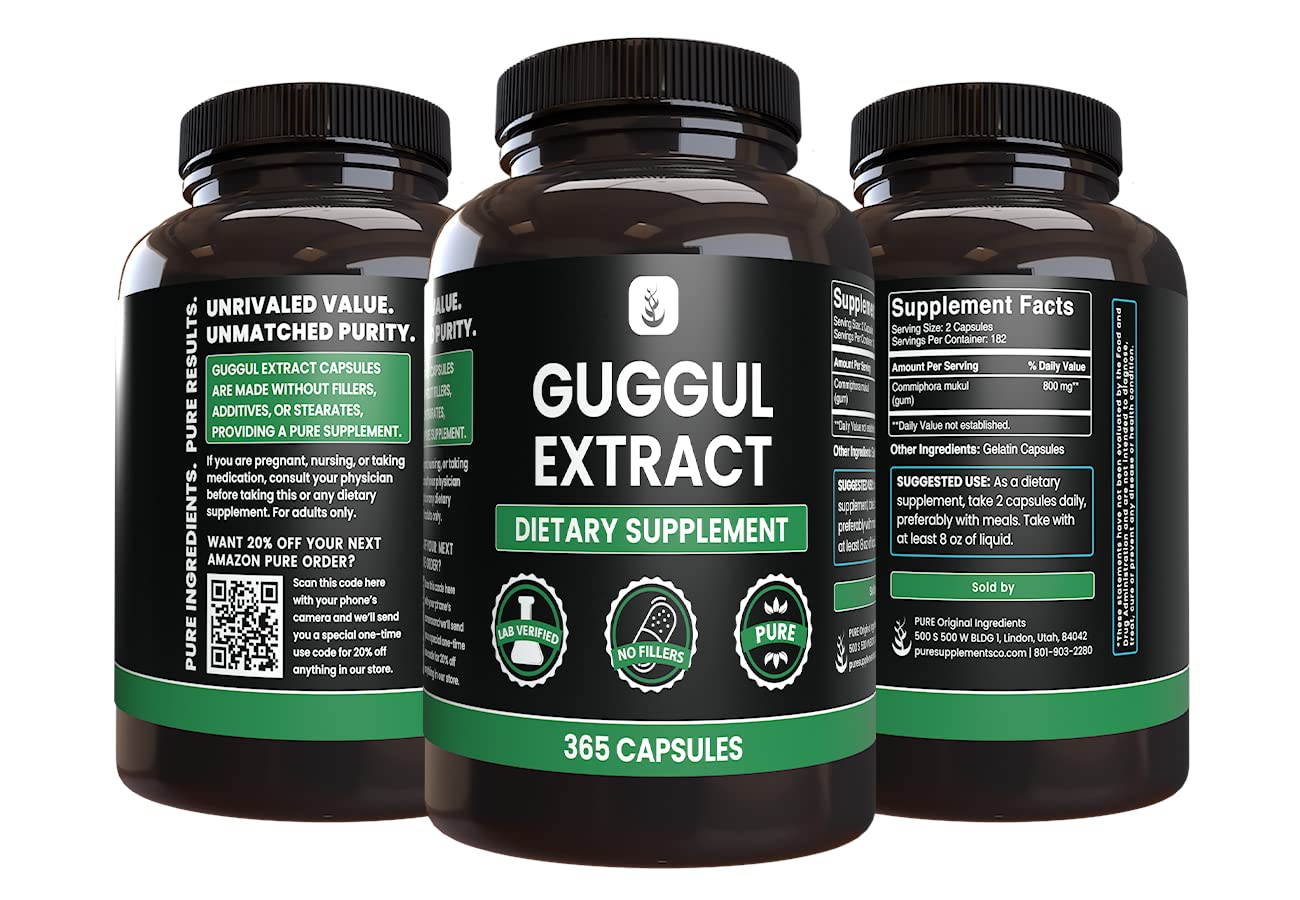 Foto 4 | Suplemento Con Ingredientes Originales Puros, Extracto De Guggul, 365 Cápsulas - Venta Internacional.