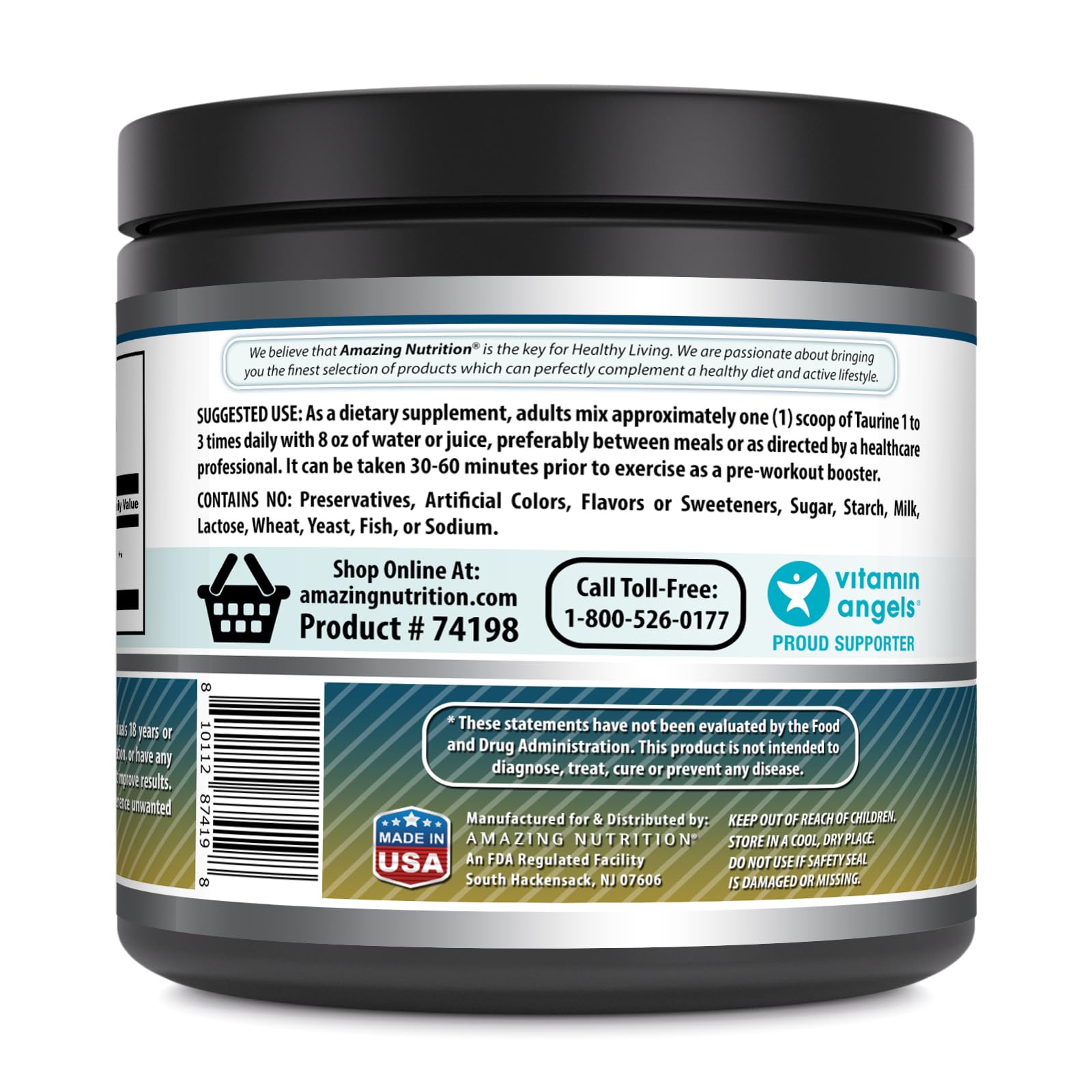 Foto 4 pulgar | Suplemento De Taurina En Polvo De Amazing Formulas, 454 G - Venta Internacional.