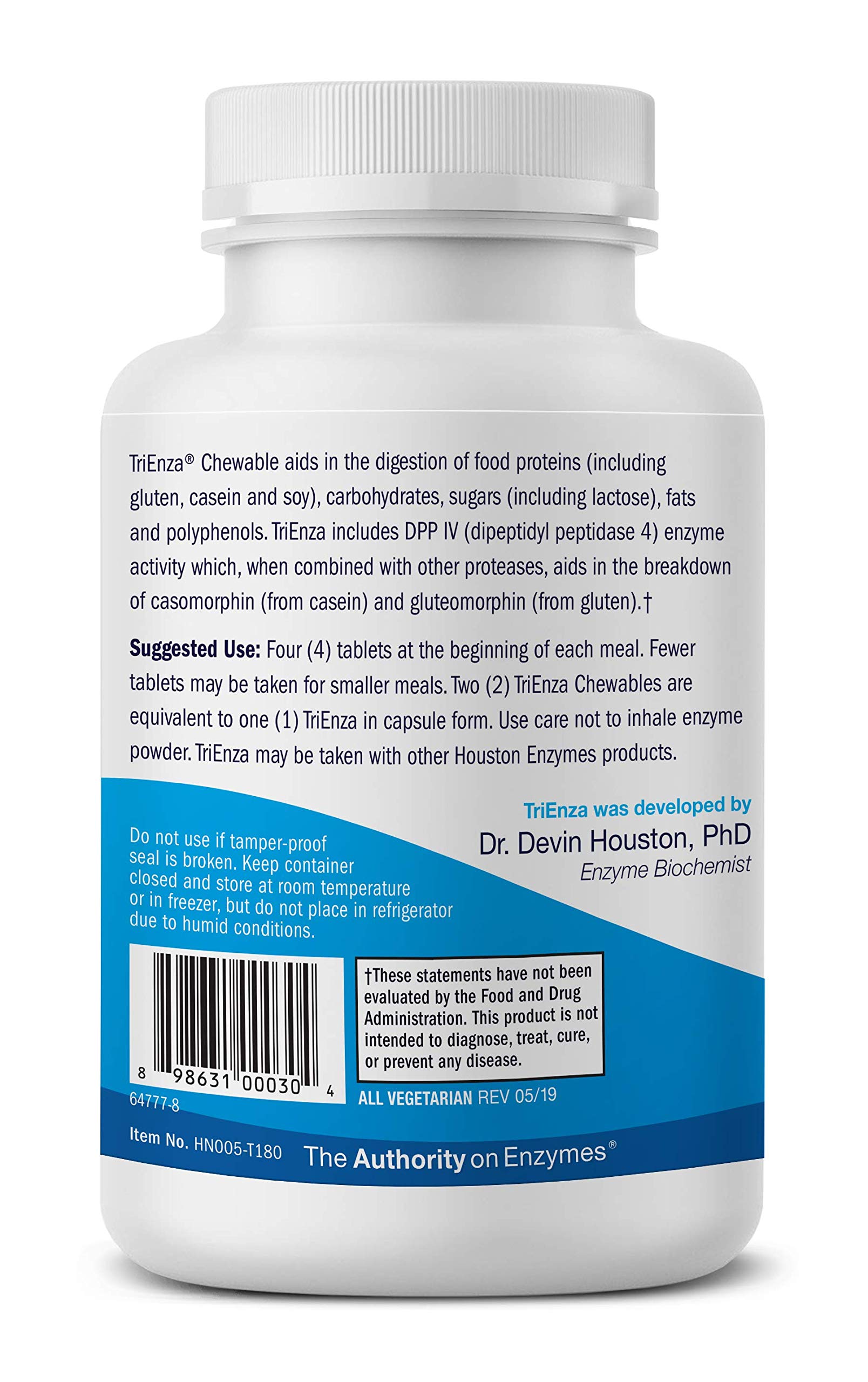 Foto 4 pulgar | Suplemento Trienza 180 Comprimidos Masticables De Houston Enzymes - Venta Internacional.