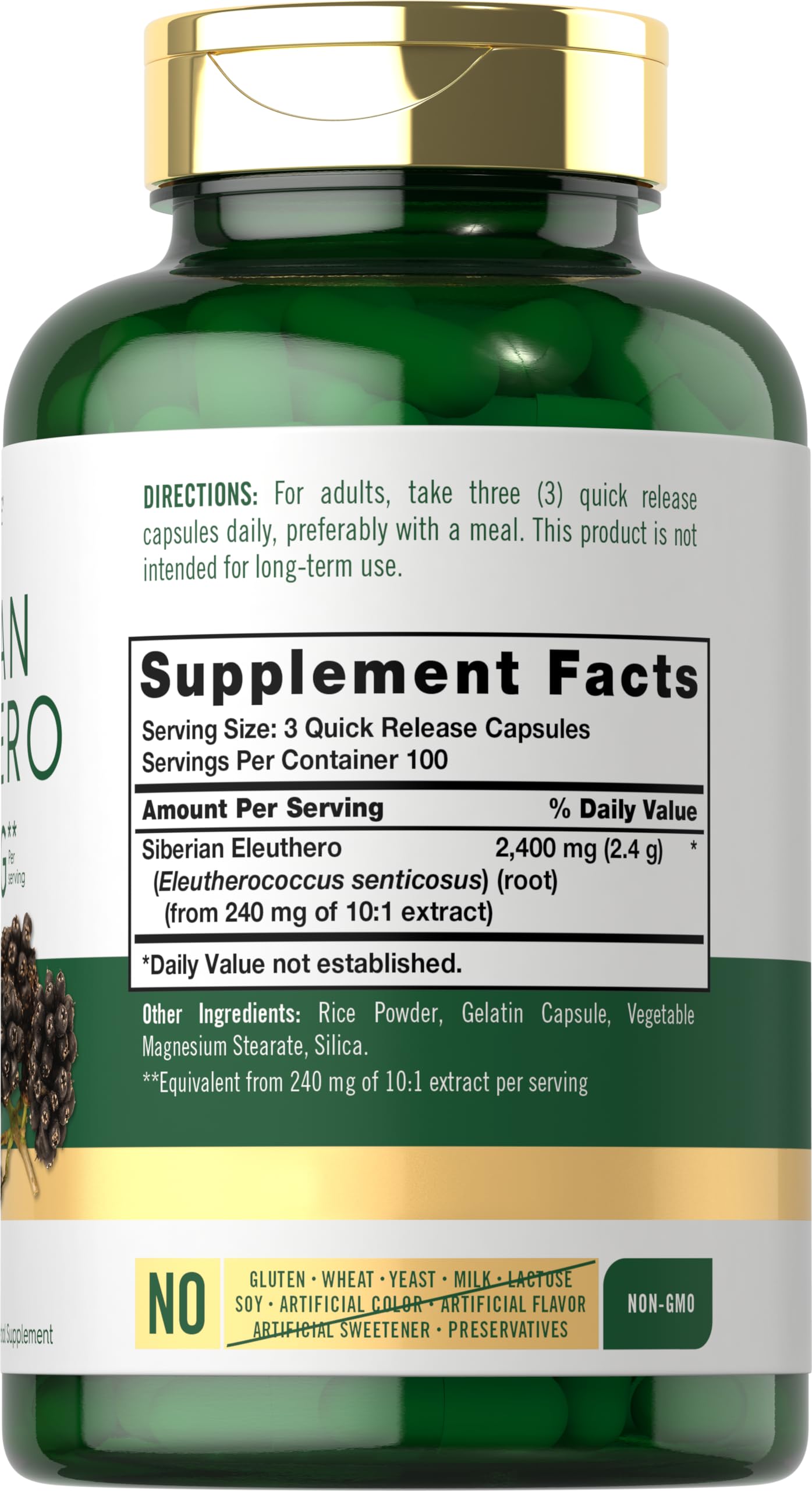 Foto 2 | Suplemento Carlyle Siberian Eleuthero 2400 Mg 300 Cápsulas - Venta Internacional.
