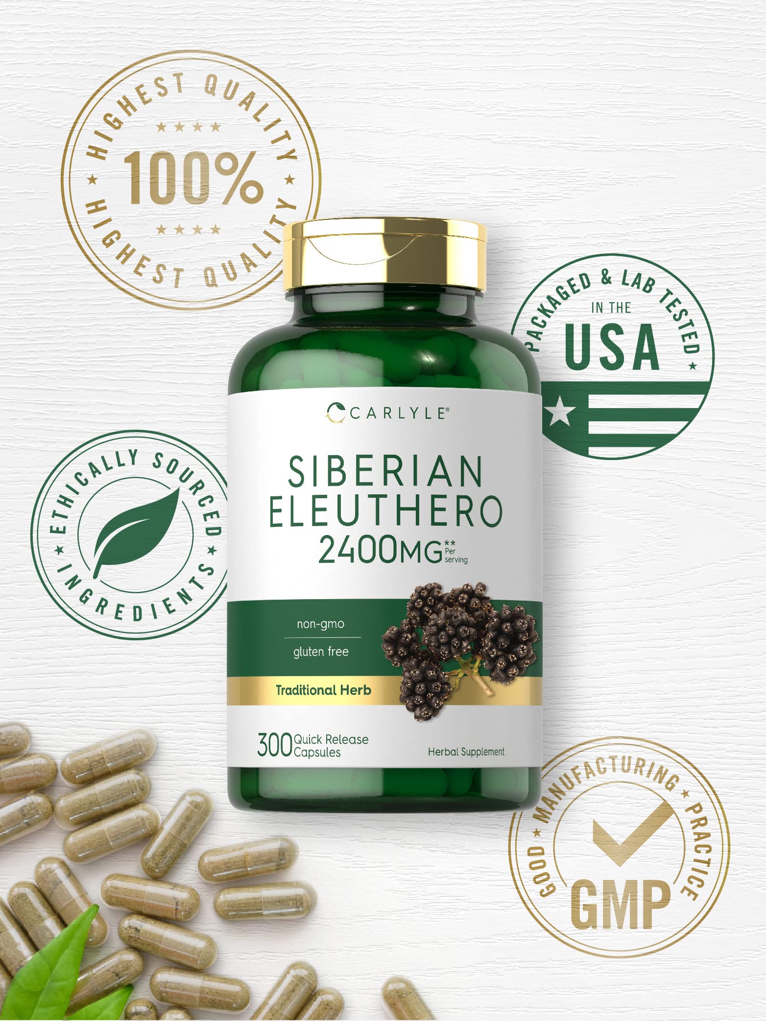Foto 5 | Suplemento Carlyle Siberian Eleuthero 2400 Mg 300 Cápsulas - Venta Internacional.
