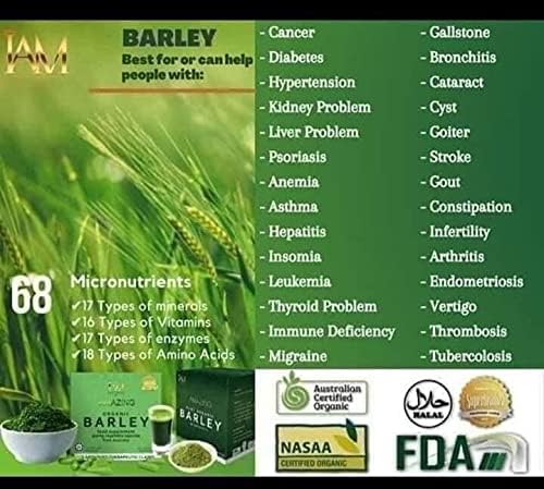Foto 3 pulgar | Mezcla De Bebida En Polvo Iam Worldwide Pure Barley Organic 30 G - Venta Internacional.