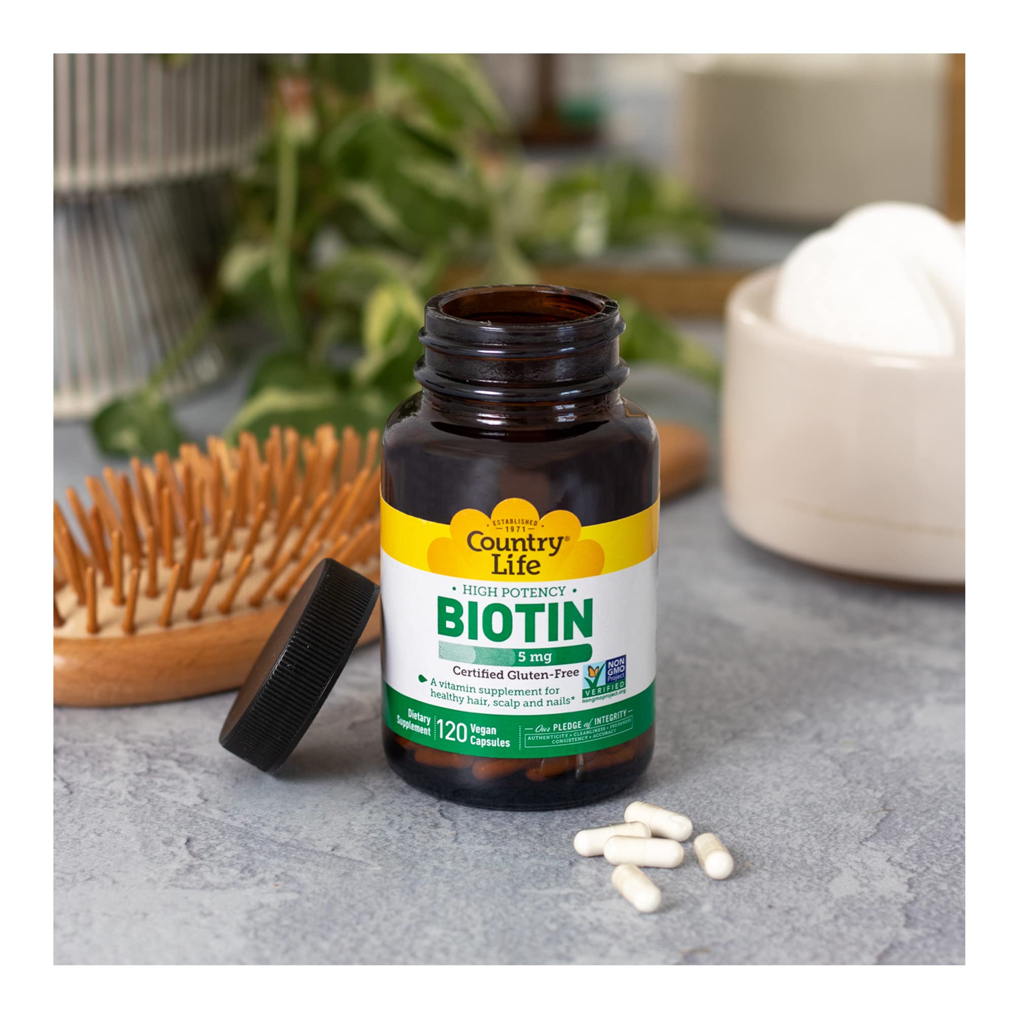 Foto 5 | Suplemento Country Life De Biotina De Alta Potencia, 5 Mg, 120 Cápsulas Veganas - Venta Internacional.