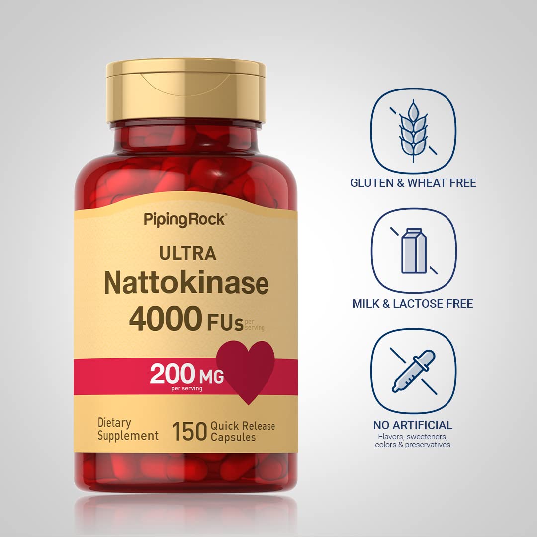 Foto 4 pulgar | Suplemento Piping Rock Nattokinase 4000 Fu 200 Mg 150 Cápsulas - Venta Internacional.